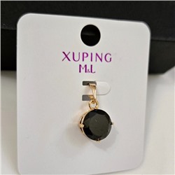 Кулон коллекция "Xuping" покрытие позолота, вставка: фианиты, цвет: черный, Х000913125, арт. 101.094