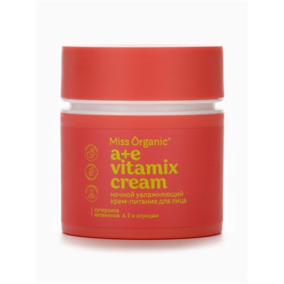 Крем для лица ночной А+E vitamix cream, увлажнение и питание, 45 мл, Miss Organic