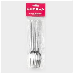 Набор вилок столовых Доляна «Антураж», h=18.5 см, 6 шт., нержавеющая сталь, серебристый
