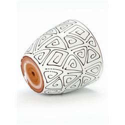 Горшок для цветов «Абстракция», 5 л, d=23 см, h=21 см, керамика, с поддоном, белый