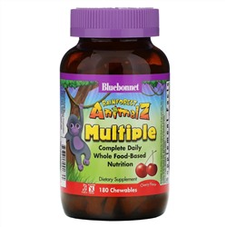 Bluebonnet Nutrition, Rainforest Animalz, препарат полного спектра для ежедневного приема, мультивитамин со вкусом вишни, 180 жевательных таблеток