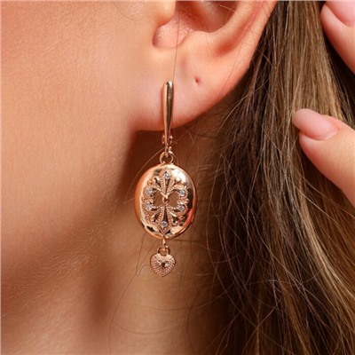 Серьги ювелирная бижутерия коллекция "Дубай" покрытие позолота, вставка: фианиты, цвет: прозрачный, арт.314.787