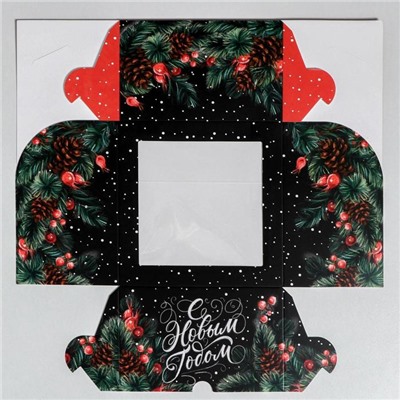 Коробка для капкейков «С Новым годом!» 16×16×10 см