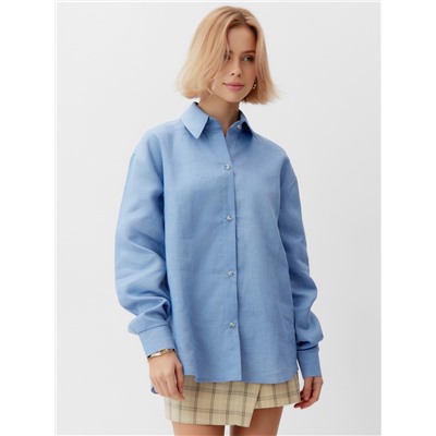 Рубашка женская MINAKU: Casual Collection, голубая, размер 46