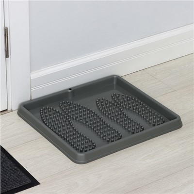Лоток для обуви малый Darel plastic, 43.5×39 см, пластик, серый
