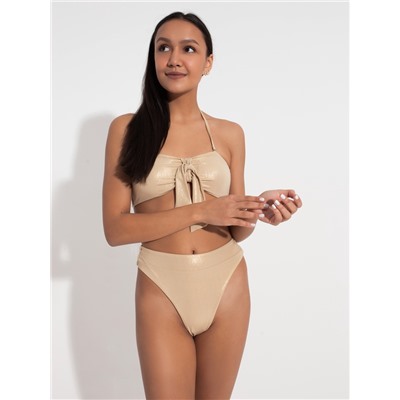 Купальник раздельный блестящий женский MINAKU Glow, цвет золотой, размер 42