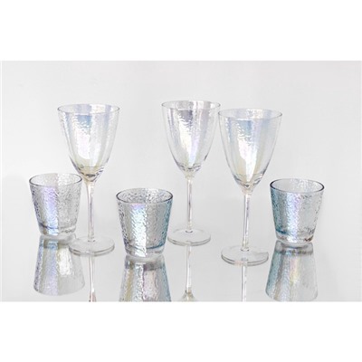 Набор бокалов для вина Magistro «Жемчуг» 400 мл, 6 шт., стекло, перламутровый