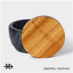 Банка для сыпучих Magistro Marte, мрамор, 150 мл, d=10 см, чёрная
