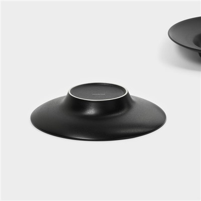 Набор тарелок фарфоровых для пасты Magistro Carbon, 21×21 см, 2 шт, цвет чёрный