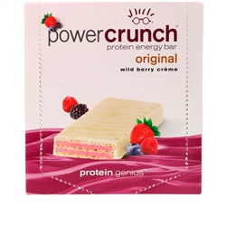 BNRG, Power Crunch, протеиновый энергетический батончик, крем с лесными ягодами, 12 батончиков, 40 г (1,4 унции) каждый