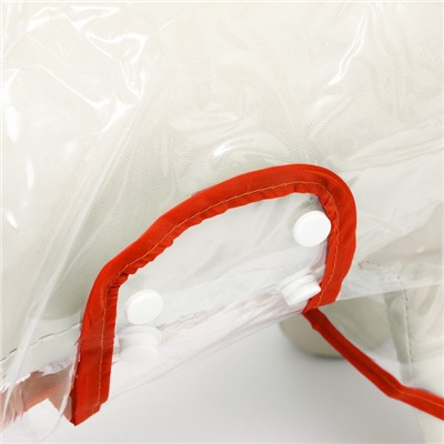 Дождевик для собак, размер M, ДС 26, ОГ 38-41, ОШ 40 см, красный