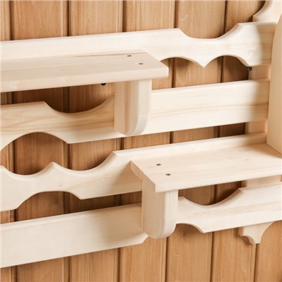 Полка для бани и сауны «Лира», 70×45 см, деревянная, настенная, «Добропаровъ»