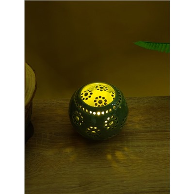 Подсвечник «Шар», 9×9×8 см, керамика, салатовый