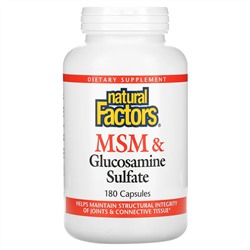 Natural Factors, МСМ и глюкозамин сульфат, 180 капсул
