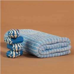 Полотенце банное «Этель. Линии», 70×140 см, голубое