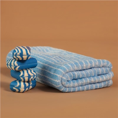 Полотенце банное «Этель. Линии», 70×140 см, голубое