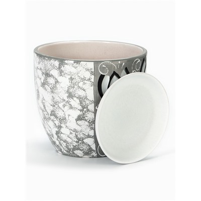 Горшок для цветов «Крокус», 2.5 л, d=18 см, h=16 см, керамический, с поддоном, серый