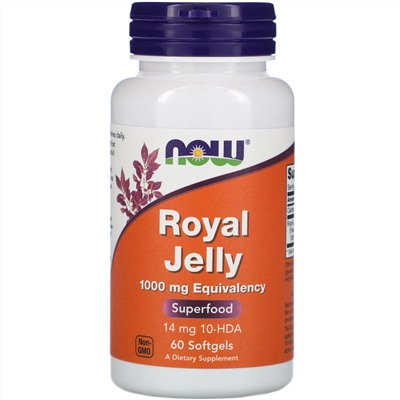 Now Foods, Royal Jelly, 1,000 mg, 60 Softgels