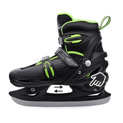 Коньки детские L черно-зеленые