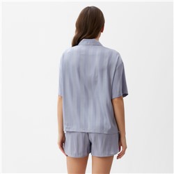 Пижама женская (рубашка, шорты) KAFTAN «Полоска», размер 40-42, голубая
