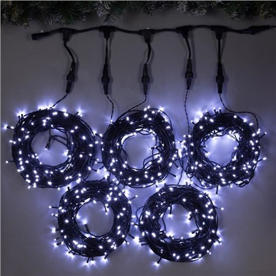 УЦЕНКА Гирлянда «Клип-лайт», 5 нитей по 20 м, 2 Вт, IP44, УМС, 665 LED, 24 Вт, тёмная нить, свечение белое