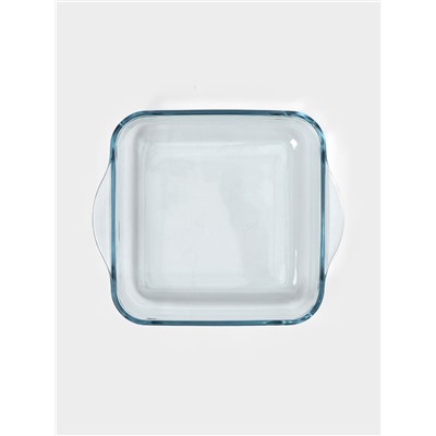 Форма для запекания Paşabahçe Borcam, 2 л, 25.6×22 см, с крышкой, квадратная, жаропрочное стекло, прозрачная