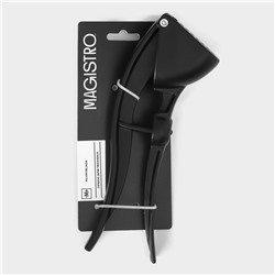 Пресс для чеснока Magistro Alum black, 18.5, с выталкивателем косточек, чёрный