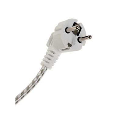 Шнур сетевой в тканевой оплетке с заземлением, 1.8 м, 2200 Вт, 3×0.75 мм²