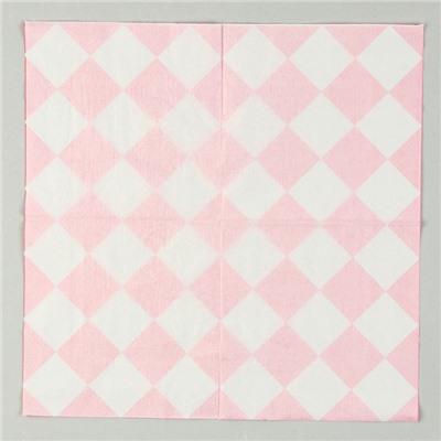 Салфетки бумажные «Розовые ромбики», 33×33 см, набор 20 шт.