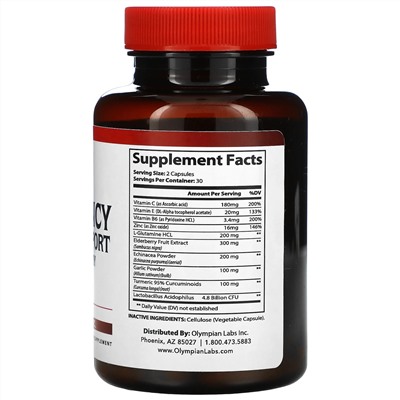 Olympian Labs, Emergency Immune Support with Elderberry & Vitamin C, 60 capsules
