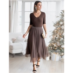 Джемпер из трикотажа в широкий рубчик