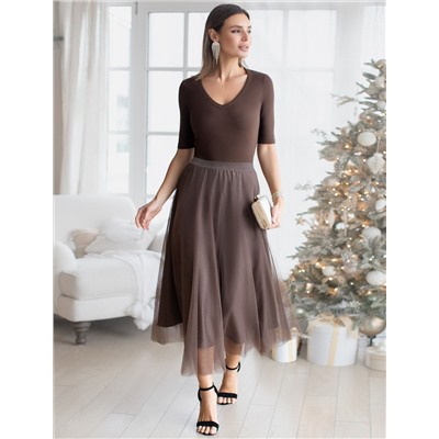 Джемпер из трикотажа в широкий рубчик