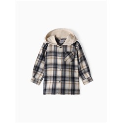 Рубашка детская фланелевая с капюшоном KAFTAN, размер 32 (110-116 см), синяя