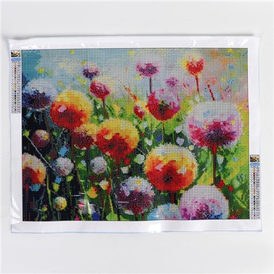 Алмазная вышивка полное заполнение «Полевые цветы», 30×40 см, на холсте