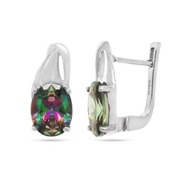 Серьги из серебра мистик кварц, Восторг