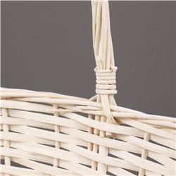 Набор корзин плетёных (ива), 38×28×14/35 см; 33×23×12.5/30 см; 26×18×11/25 см, 3 шт., белый