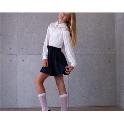 Блузка для девочки кружевная SP001 (Кремовый)