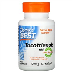 Doctor's Best, Токотриенолы с EVNol SupraBio, 50 мг, 60 мягких таблеток