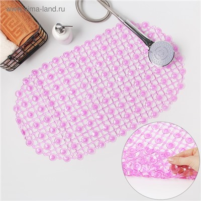 Коврик противоскользящий в ванну на присосках Доляна «Капли воды», 36×65 см, цвет МИКС