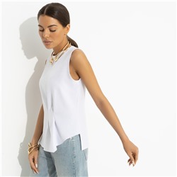 Блуза с декоративными защипами, Счастье с тобой (белая)