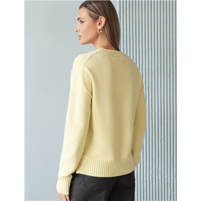 Базовый джемпер из мягкой пряжи с кашемиром с разрезами по бокам