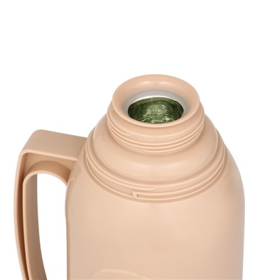 Термос 1.7 л, 14×34 см, со стеклянной колбой, сохраняет тепло 14 ч, пластик, бежевый