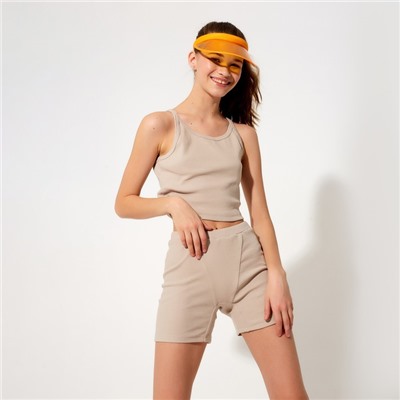 Шорты женские MINAKU: Basic line, бежевые, размер 46