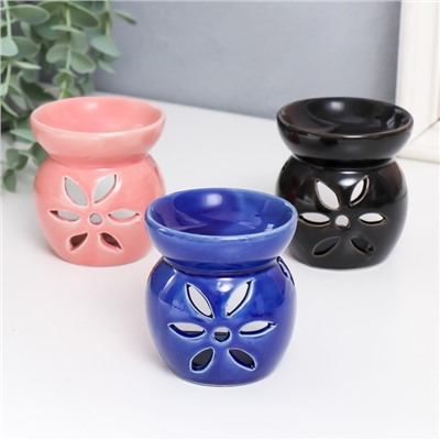 Аромалампа для эфирных масел «Цветок», керамика, 7.7×6.7×6.7 см, МИКС