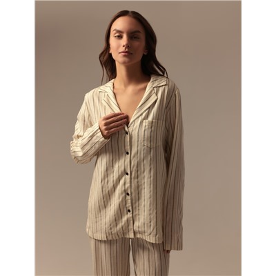 Пижама женская (рубашка, брюки) SL HOME Linen, размер 40-42