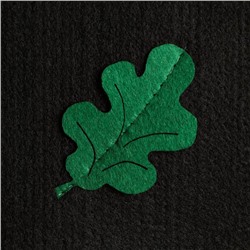 Шапка для бани и сауны, с аппликацией «Дубовый лист», полиэфир 70%. шерсть, 30%, черная