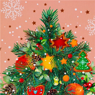 Пакет подарочный новогодний под бутылку, упаковка «Красивая Ёлка», 12×36×8.5 см