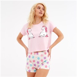 Пижама женская (футболка, шорты) KAFTAN Unicorns, размер 48-50
