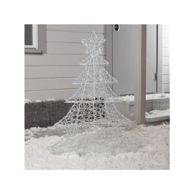 Светодиодная фигура «Кружевная ёлка» 70×90×17 см, металл, 31 В, мерцание, свечение зелёное