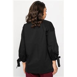 Блуза с завязками Ажур (черная) Б14387-10М